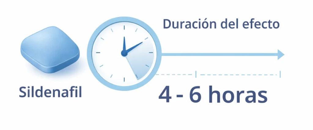 duracion del efecto del sildenafil 4 a 6 horas