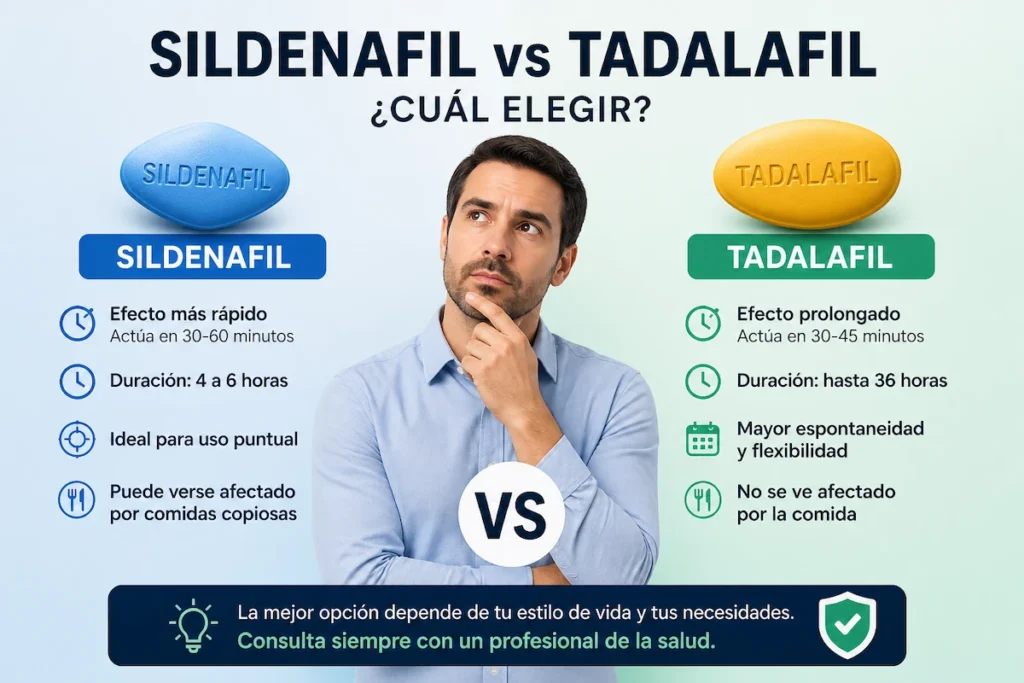 Sildenafil vs tadalafil comparación para elegir el tratamiento adecuado